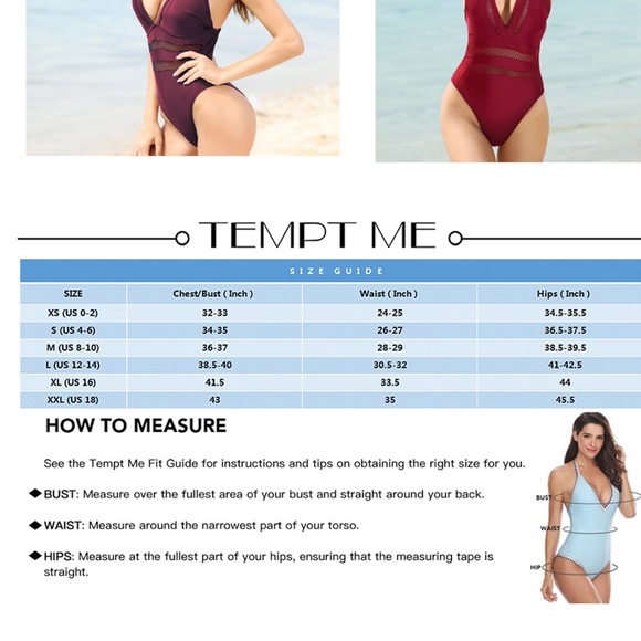 NWT Red V-Neck Swimsuit - Picture 5 of 5